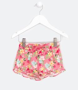 Short Infantil em Microfibra Estampa Floral - Tam 0 a 18 meses