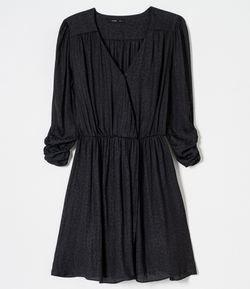 Vestido Curto em Jacquard Animal Print Transpassado