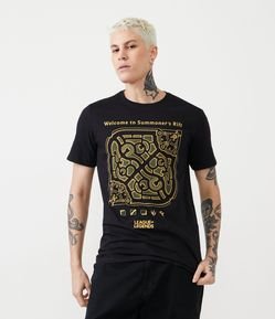 Camiseta Regular em Meia Malha com Estampa League Of Legends