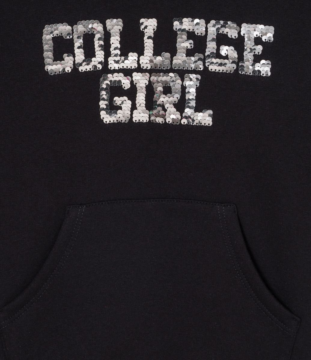 rhinestone lettering zip moletom com capuz