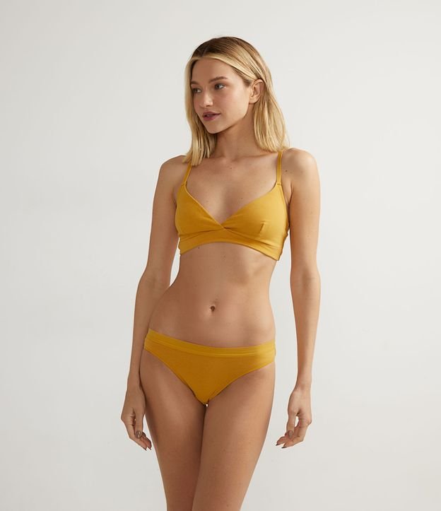 Bombacha Bikini en Algodón con Cintura Elástica Amarillo 4