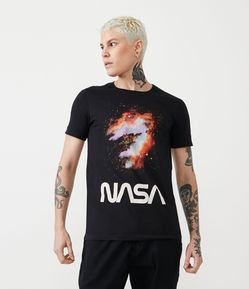 Camiseta Regular em Meia Malha com Estampa Galáxia Nasa