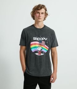 Camiseta Marmorizada com Estampa Snoopy