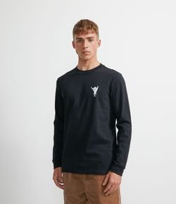 Camiseta Manga Longa em Algodão Estampa Aloha From Hell