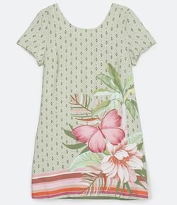 Vestido Curto em Viscose com Estampa Floral