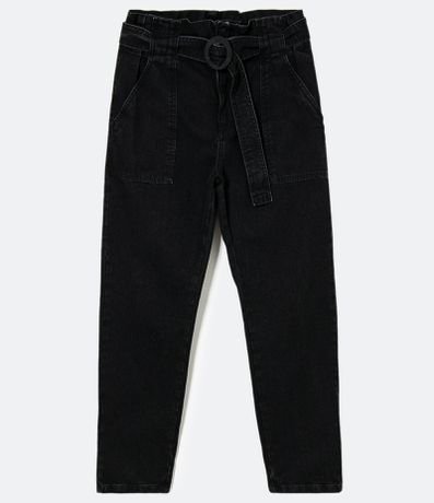 Calça Clochard Jeans com Cinto Faixa e Fivela Forrada Menor preço em Calça Clochard Jeans com Cinto Faixa e Fivela Forrada