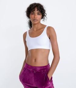 Top Esportivo com Bojo Removido em Poliamida com Alças Largas