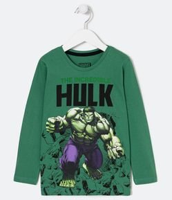 Camiseta Infantil Estampa Hulk - Tam 5 a 14 anos