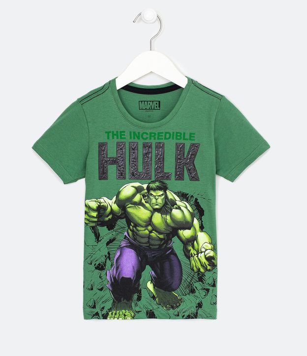 Camiseta Infantil Estampa Hulk - Tam 5 a 14 anos