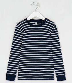 Camiseta Infantil de Pijama Listrada - Tam 2 a 14 anos