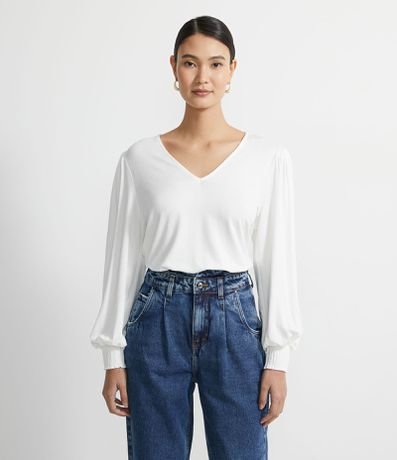 Blusa Manga Longa Bufante em Viscolycra Texturizada com Punho de Lastex é boa?