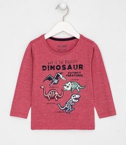 camiseta Infantil Estampa Dinossauros -  Tam 1 a 5 anos