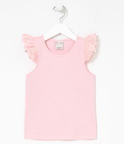 Blusa Infantil com Babado Broderie - Tam 5 a 14 anos