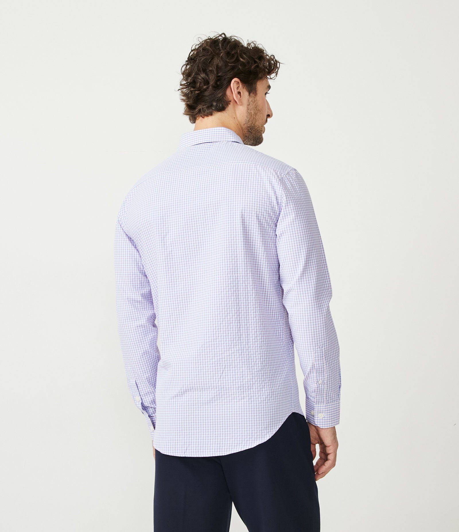 Camisa Comfort com Estampa Vichy Azul 3
