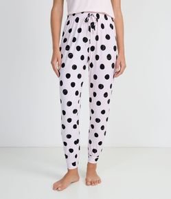Calça de Pijama com Estampa Poá e Toque Suave