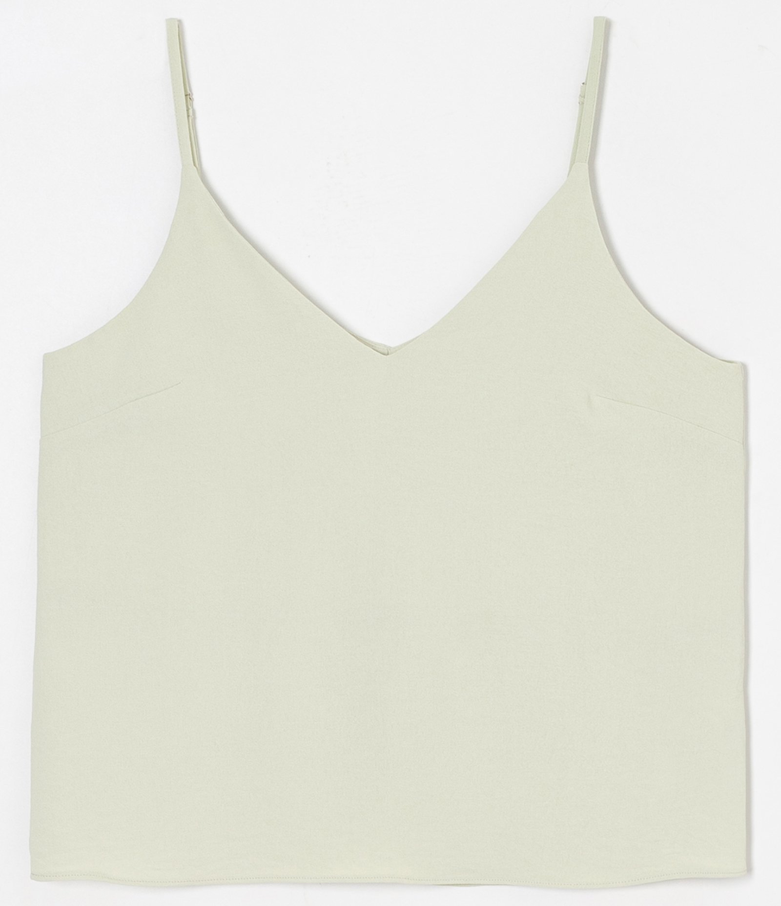 Blusa com Decote V em Crepe com Alça Fina Regulável Verde 5