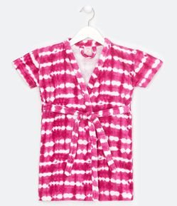 Roupão Infantil Atoalhado Estampa Tie Dye - Tam P ao GG
