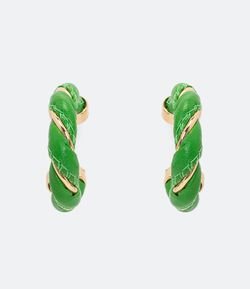 Argola de Tecido Torcido e Metal