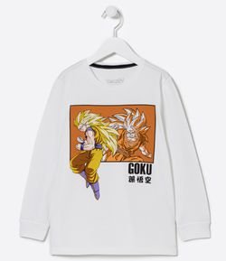 Camiseta Infantil Estampa Goku Dragon Ball - Tam 5 a 14 anos