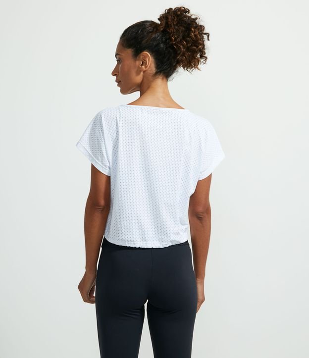Camiseta Esportiva em Poliamida com Textura Tela sem Cava e com Amarração | Get Over | Branco | GG