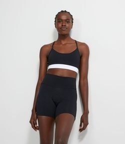 Top Esportivo em Poliamida com Bojo e Alças Finas em Animal Print