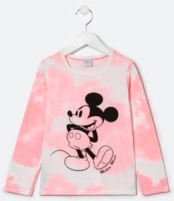 Blusa Infantil Tie Dye Estampa do Mickey - Tam 5 a 14 anos