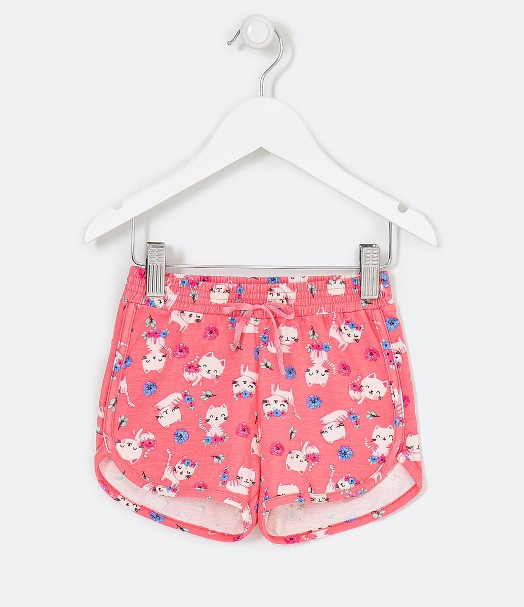 Short Infantil Fit Runner Estampa Gatinha - Tam 1 a 5 anos Menor preço em Short Infantil Fit Runner Estampa Gatinha - Tam 1 a 5 anos