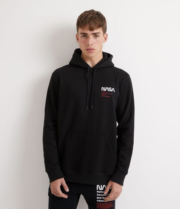 nasa zipper moletom com capuz