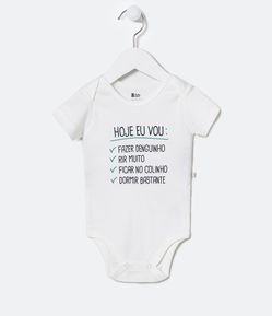 Body Infantil Frase de Afazeres - Tam 0 a 18 meses