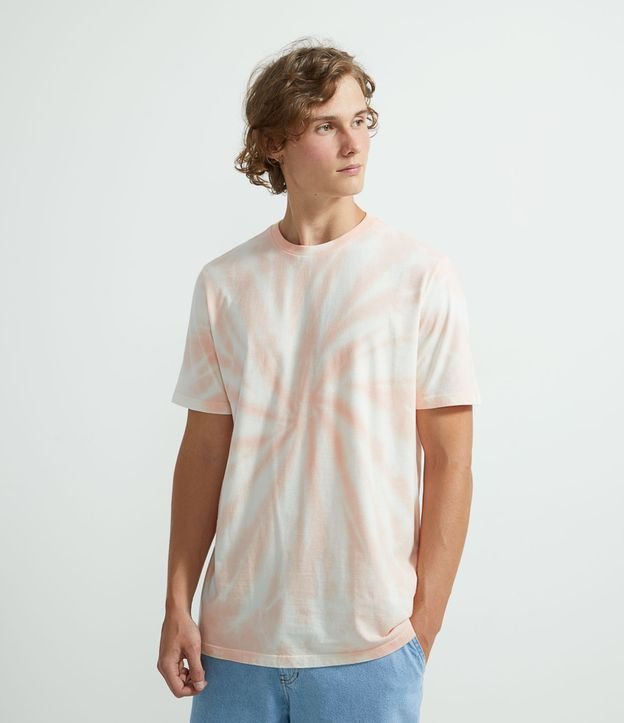 Camiseta Manga Curta Algodão Estampa Tie Dye - Cor: Multicores - Tamanho: M