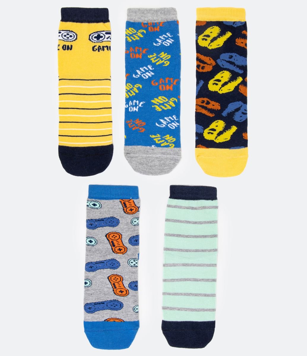 Kit 5 Meias Infantil em Algodão Estampas Game Dino Esqueleto - Tam 19/22 ao 35/39 é boa?