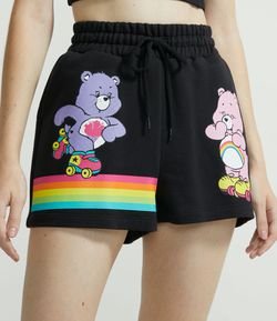 Short Curto em Moletom Estampa Ursinhos Carinhosos