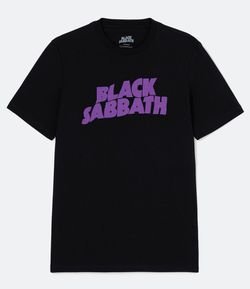 Camiseta Manga Curta em Algodão Black Sabbath 