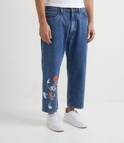 Calça Jogger Jeans Estampa Pernalonga Space Jam