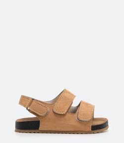 Sandália Infantil Tiras Velcro Camurcinha - Tam 20 ao 27