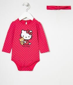Body Infantil Estampa Hello Kitty - Tam 0 a 18 meses