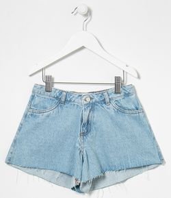Short Infantil Jeans Liso - Tam 5 a 14 anos