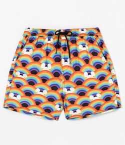 Bermuda Paper Touch Estampado Cós Elástico Mickey Pride 