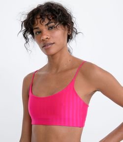 Top Esportivo em Poliamida com Textura e Alça Rolotê