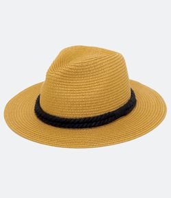 Chapéu Panamá de Palha com Corda Trançada