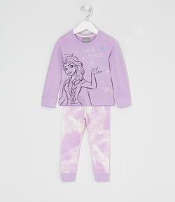Pijama Infantil Longo em Algodão Estampa Frozen - Tam 2 a 10 anos