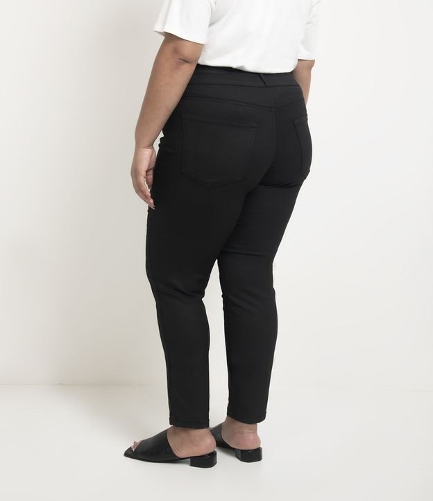 Calça Skinny Jeans Resinada Curve & Plus Size | Ashua Curve e Plus Size | Preto | 50