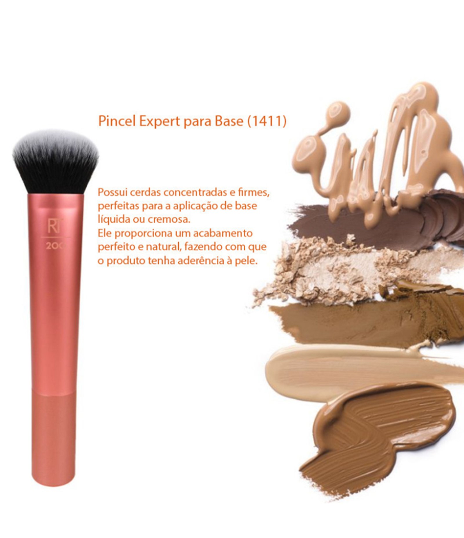 Pincel Expert Para Rosto Real Techniques Laranja 7