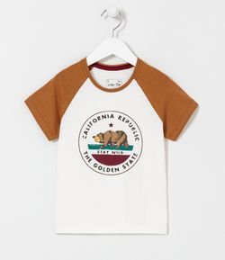 Camiseta Infantil Raglan Estampa California - Tam 1 a 5 anos