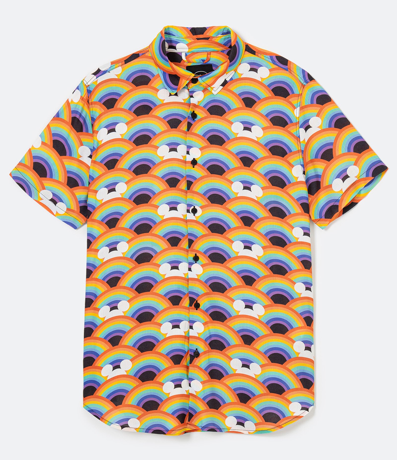 Camisa Manga Curta em Viscose Estampa Disney Pride Multicores 5