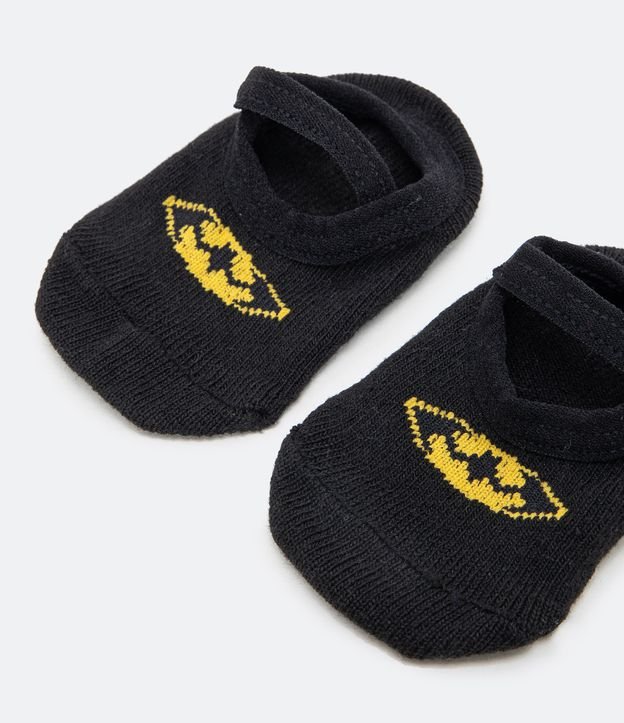 Calcetín Zapatillas Infantil Antideslizantes Estampado de Batman - Tam 0 a 12 meses Negro 3