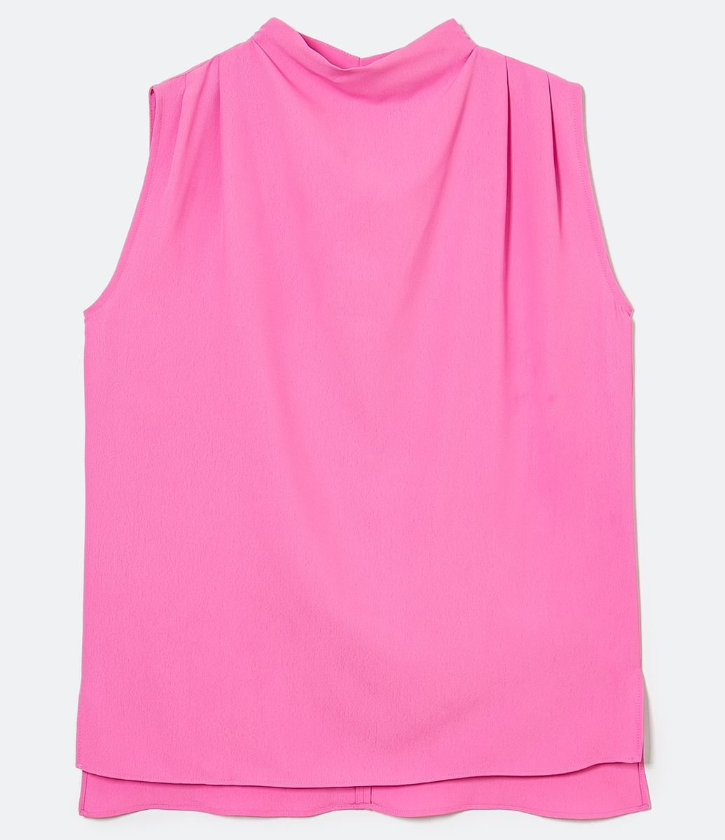 blusa de crepe sem manga