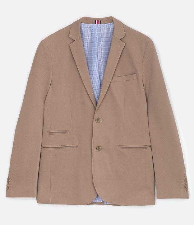 Blazer sem Estampa e com Textura