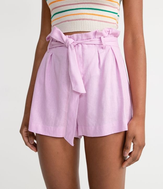 Short Clochard em Linho com Cinto Faixa