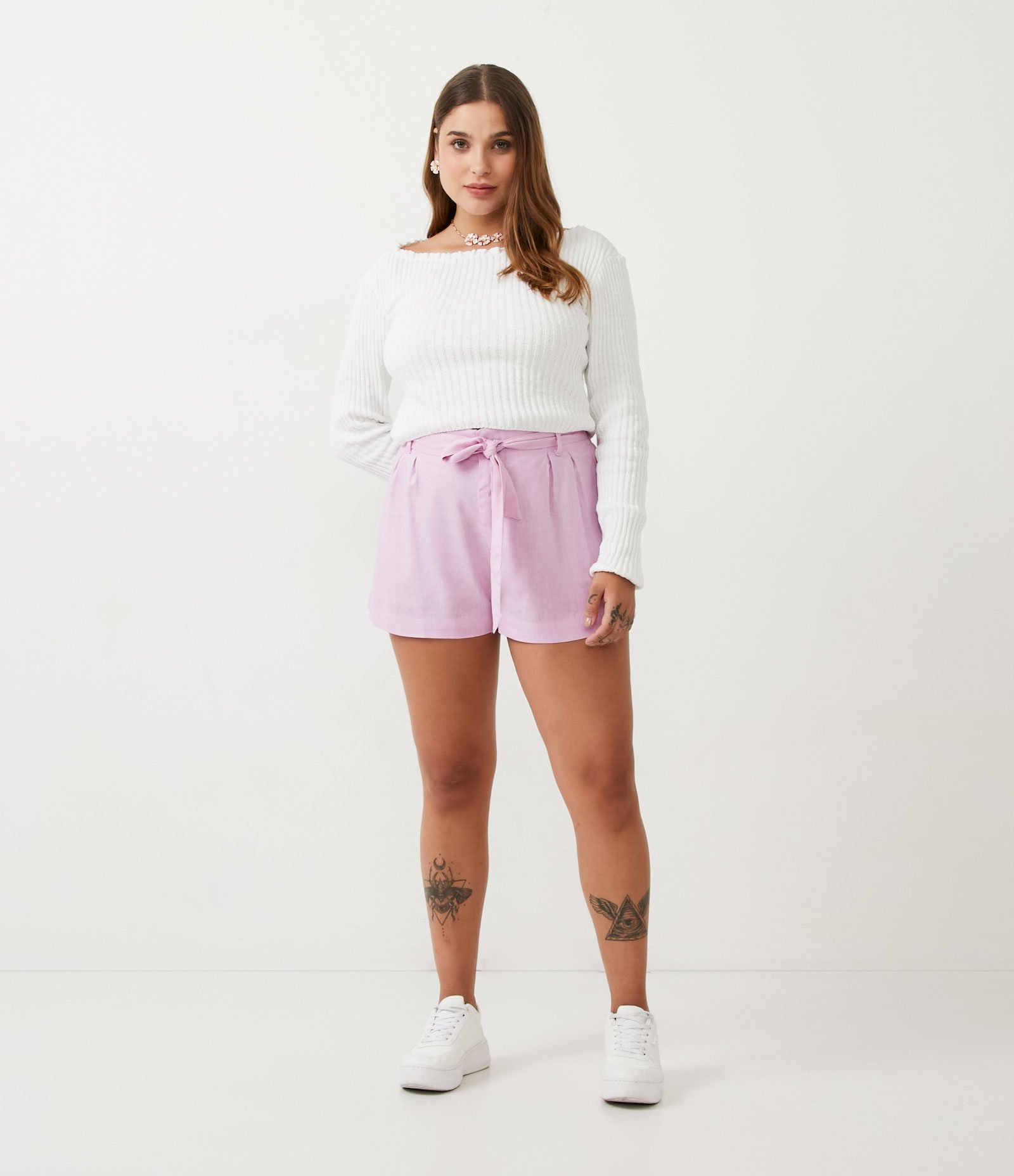 Short Clochard em Linho com Cinto Faixa 1